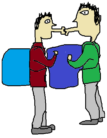 リュックを前に抱えない 他人のリュックに抱きつく