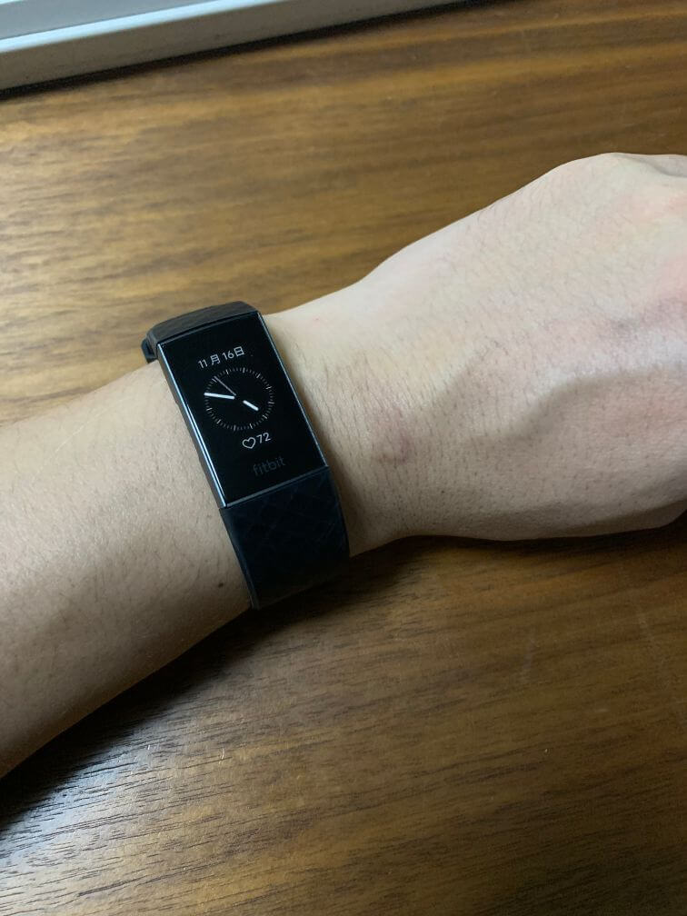 Fitbit Charge 3　装着時の見た目