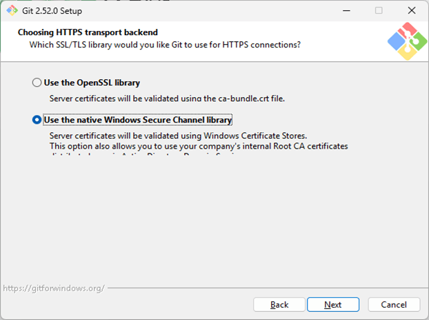 Synology DS220+ Git Server Choosing HTTPS transport backend