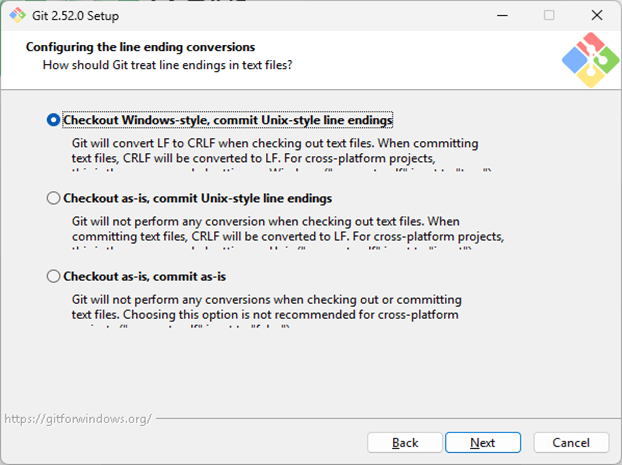 Synology DS220+ Git Server Configuring the line ending conversions