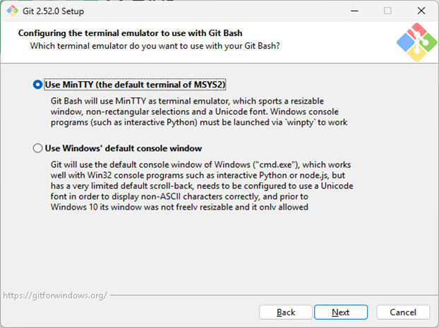 Synology DS220+ Git Server Configuring the terminal emulator to use with Git Bash